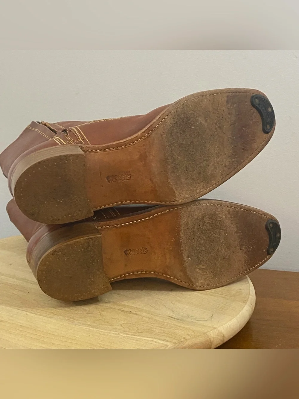 Florsheim Weeds Vintage 70s Brown Leather Cowboy Roper Boots Men’s 8 D‎ Side Zip